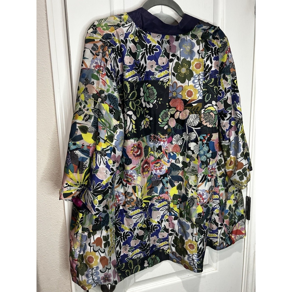 Johnny Was Chelsea Yena Silk Reversible Kimono Jacket Sz Sm Missing Tag - Picture 5 of 7